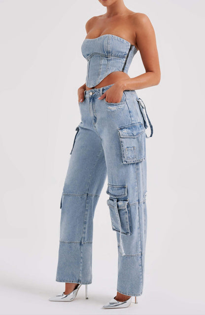Lucia Cargo Pant - Blue