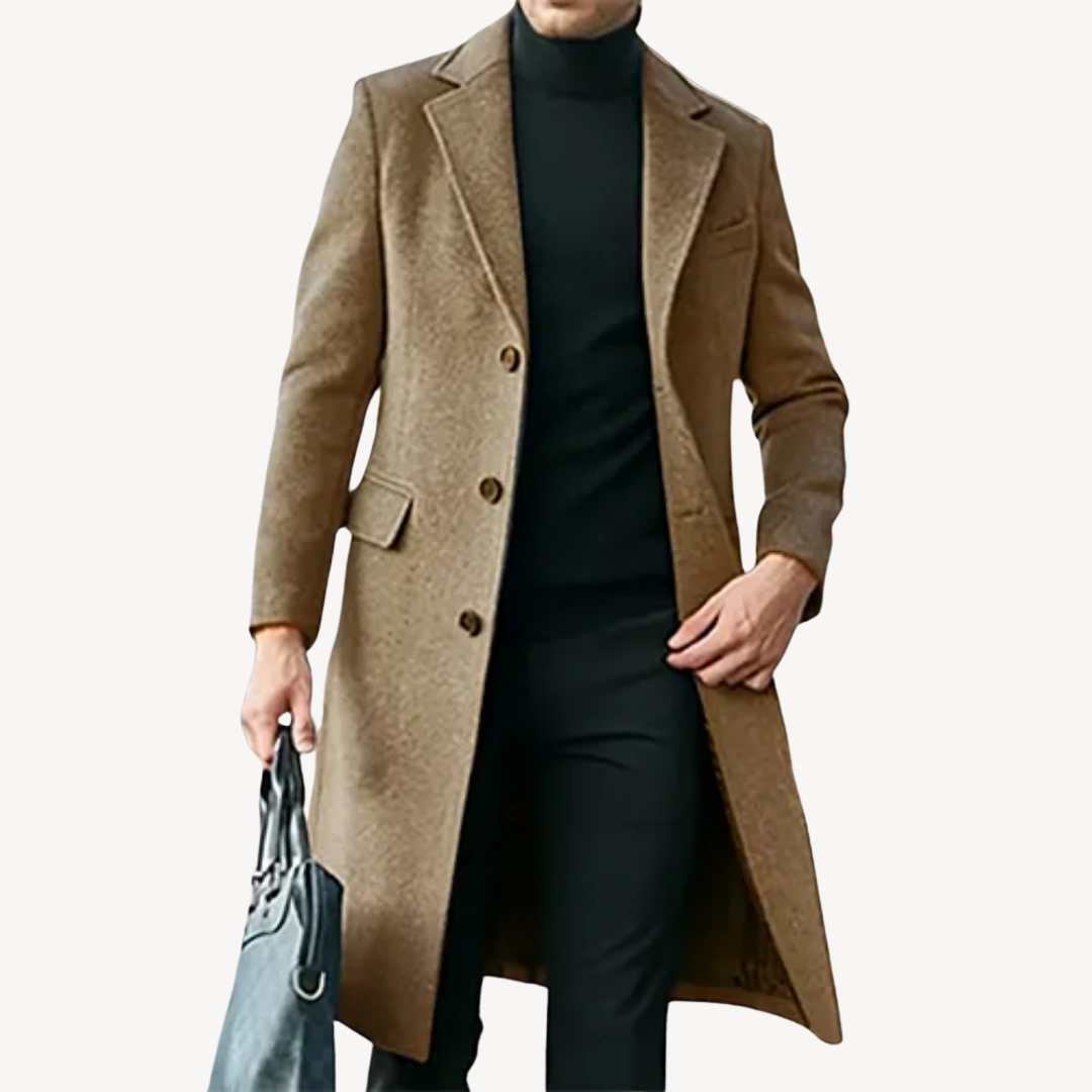 Men's Woolen Cloth Coat | Long