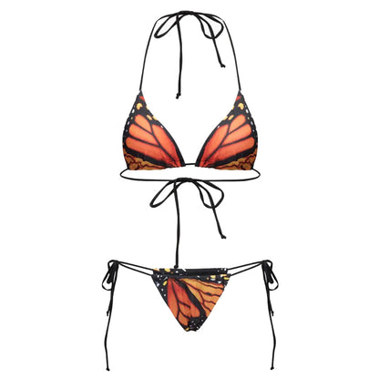 Conjunto de bikini con estampado de mariposas vintage