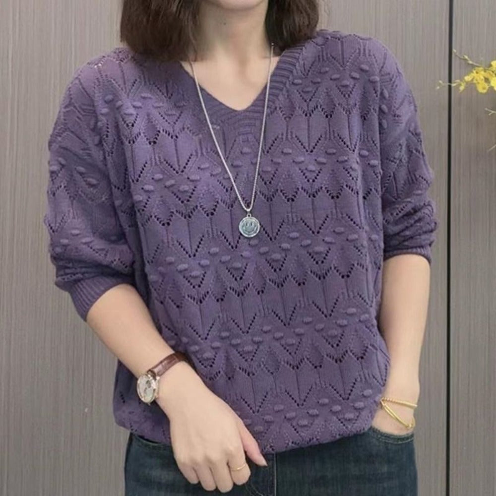 V-Neck Knitted Sweater for Women - Giuliana