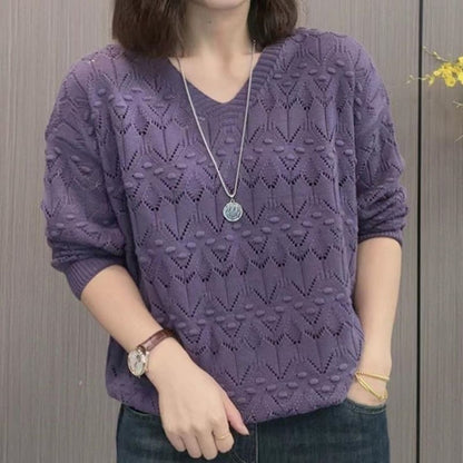 V-Neck Knitted Sweater for Women - Giuliana