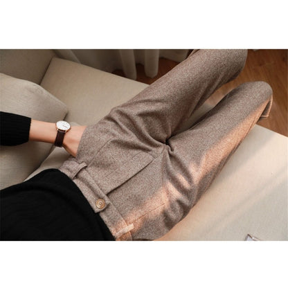 Herringbone High Waist Trousers for Women - Gigliola