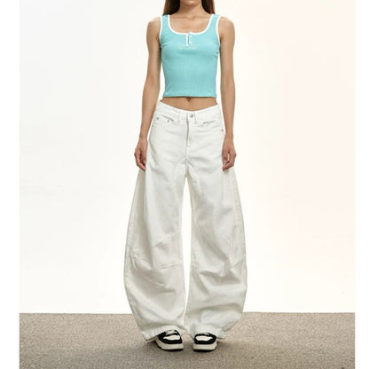 Wide Leg Cargo Pants with High Waist for Women - Larissa