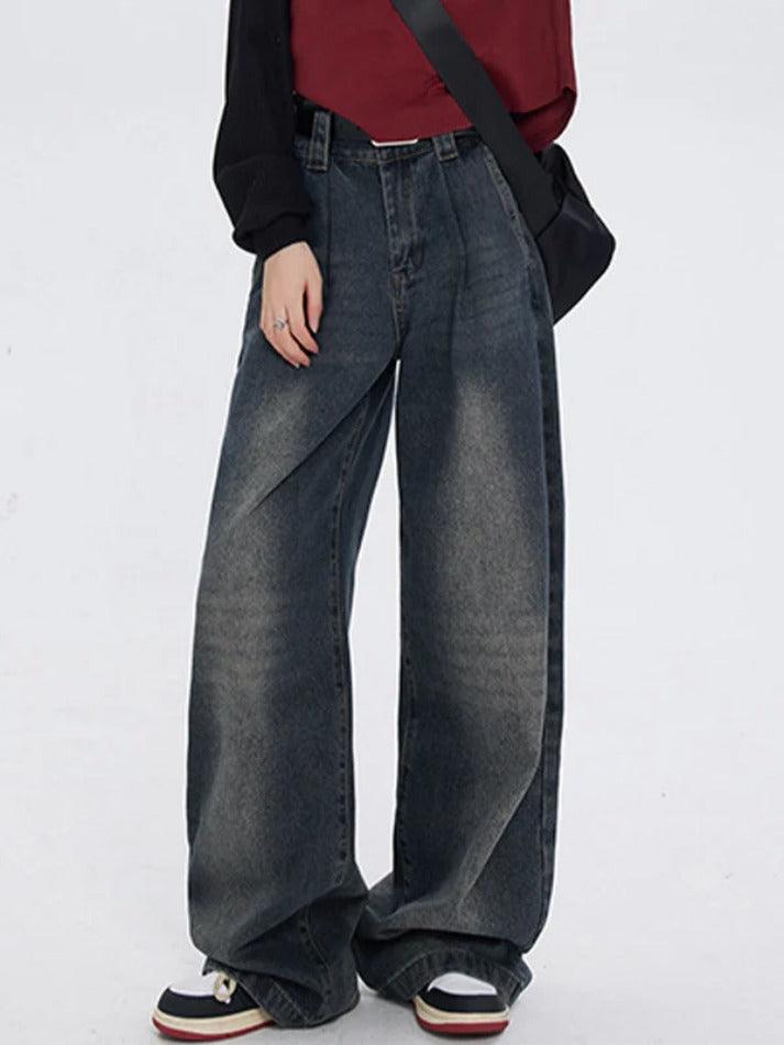 Dark Vintage Washed High Rise Boyfriend Jeans