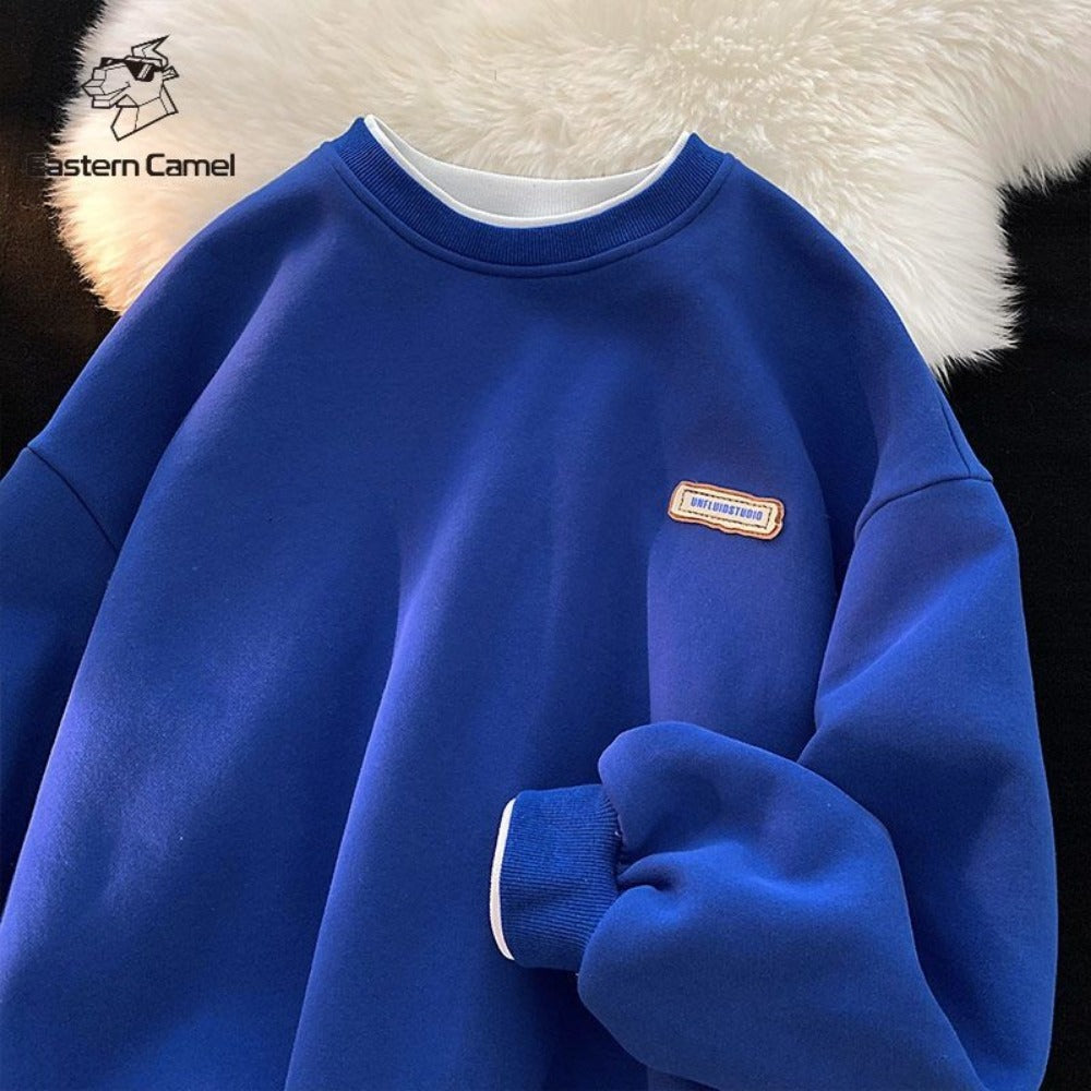 Crewneck Pullover Sweatshirt with Long Sleeves for Women - Derna