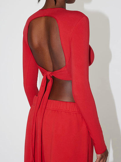 Solid Color Y2k Long Sleeve Tee