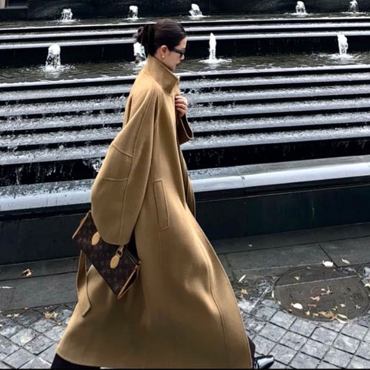 Long Oversized Trench Coat for Women - Delfina