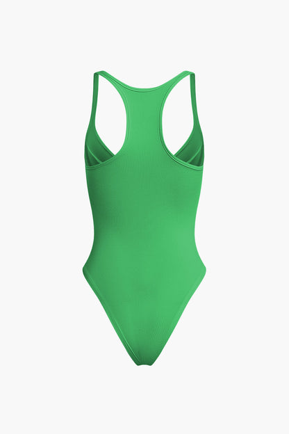 Color sólido Bodysuit de bustier profunda con cuello en V