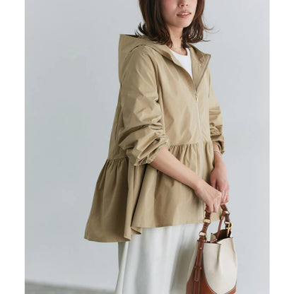 Hooded Long Sleeve Jacket with Pockets for Women - Fernanda