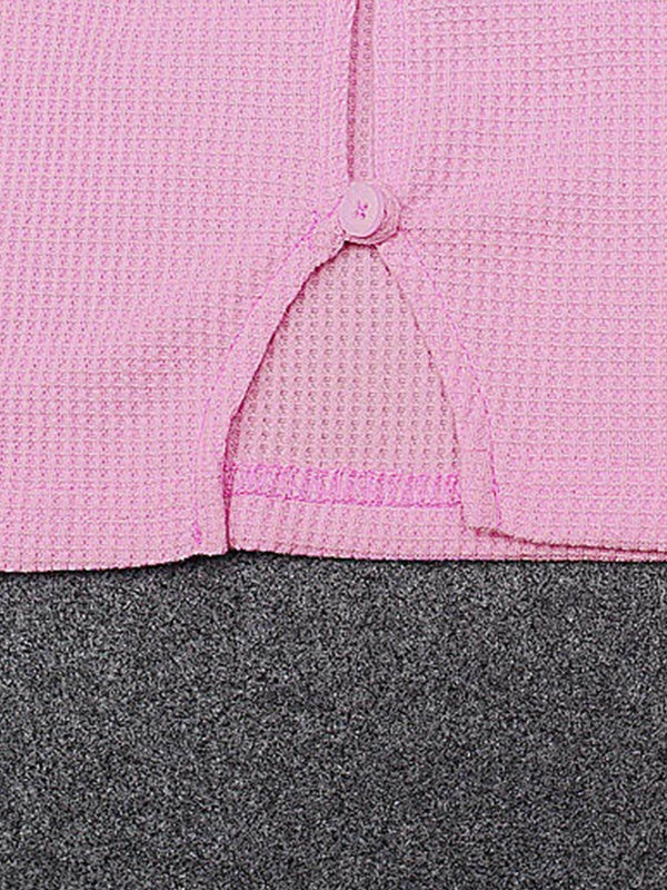 Jersey de cuello en V ultracorto de color rosa