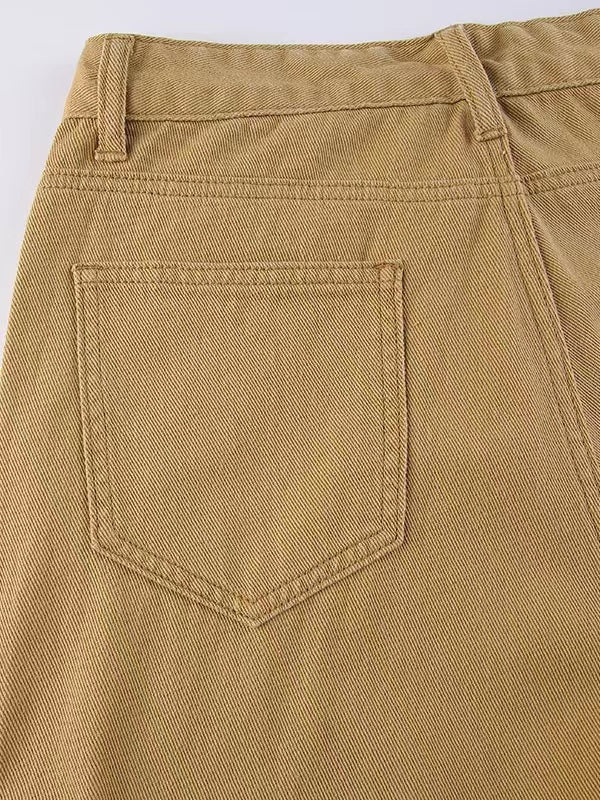 Klassische Vintage Braune Cargo Jeans mit Tasche