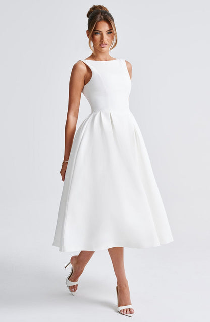 Alejandra Midi Dress-Ivory