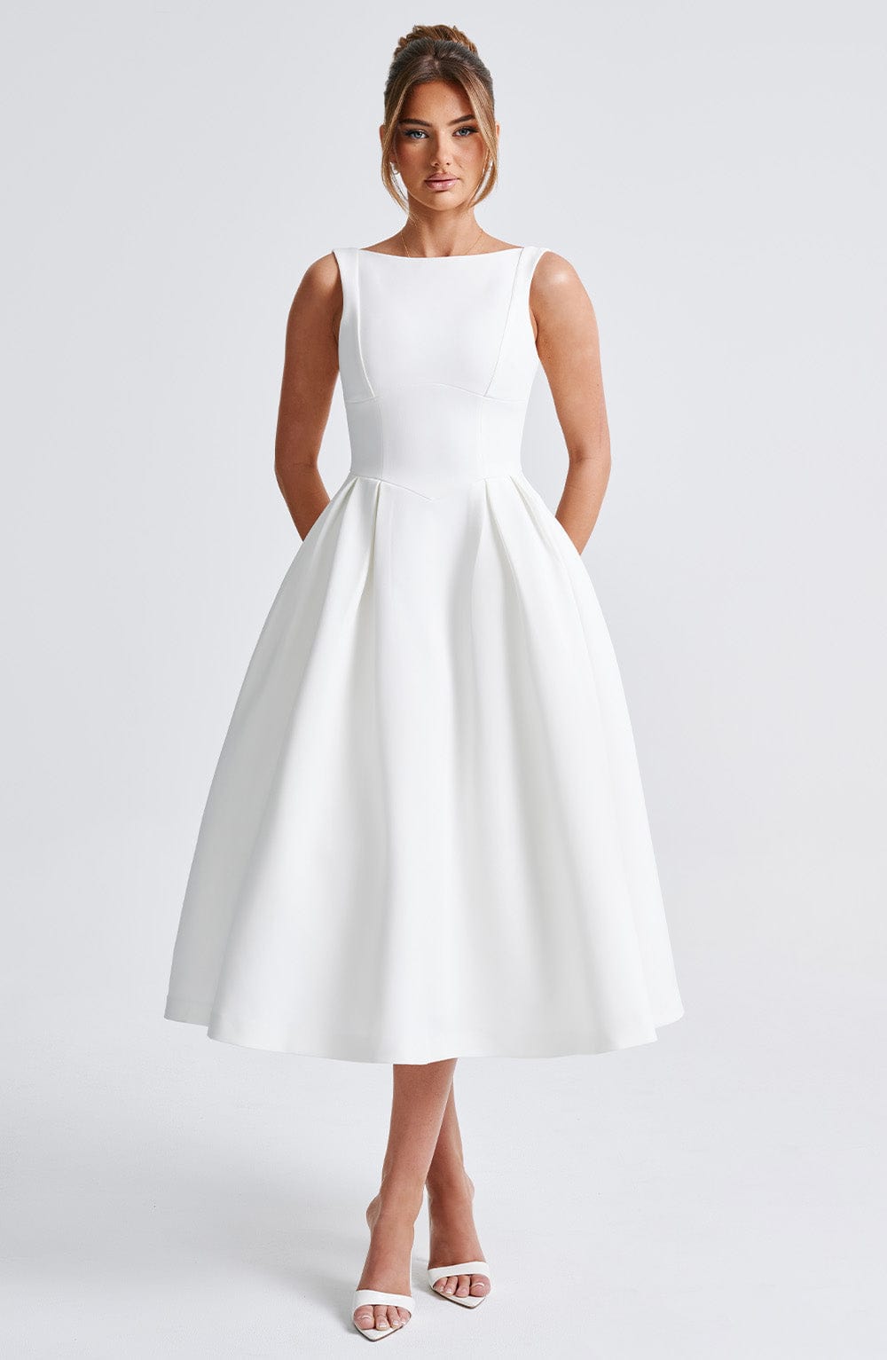 Alejandra Midi Dress-Ivory