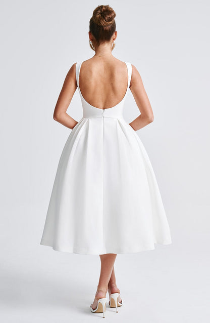 Alejandra Midi Dress-Ivory
