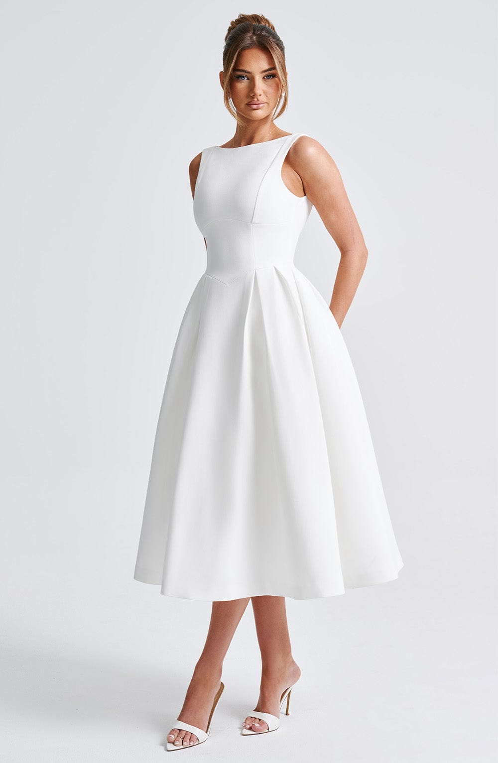 Alejandra Midi Dress-Ivory