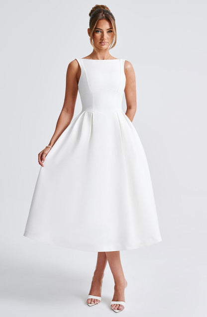 Alejandra Midi Dress-Ivory