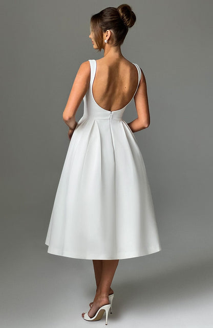 Alejandra Midi Dress-Ivory