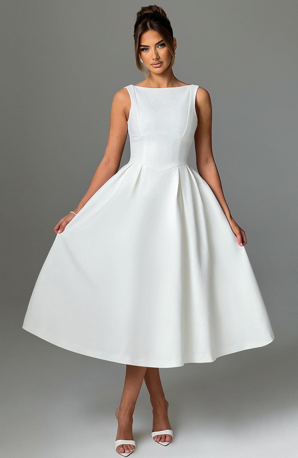 Alejandra Midi Dress-Ivory