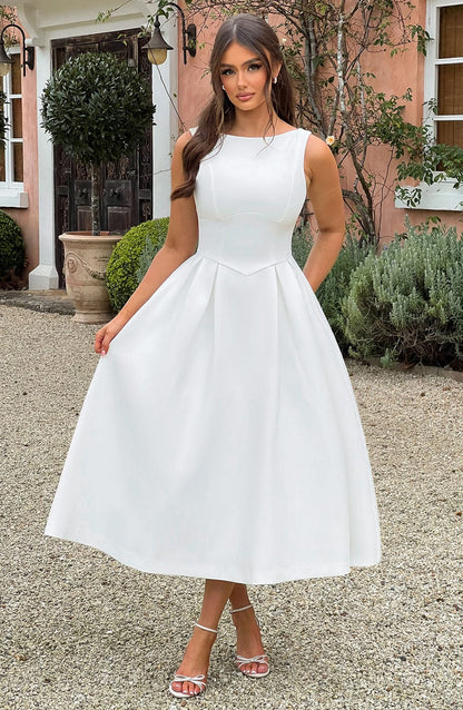 Alejandra Midi Dress-Ivory
