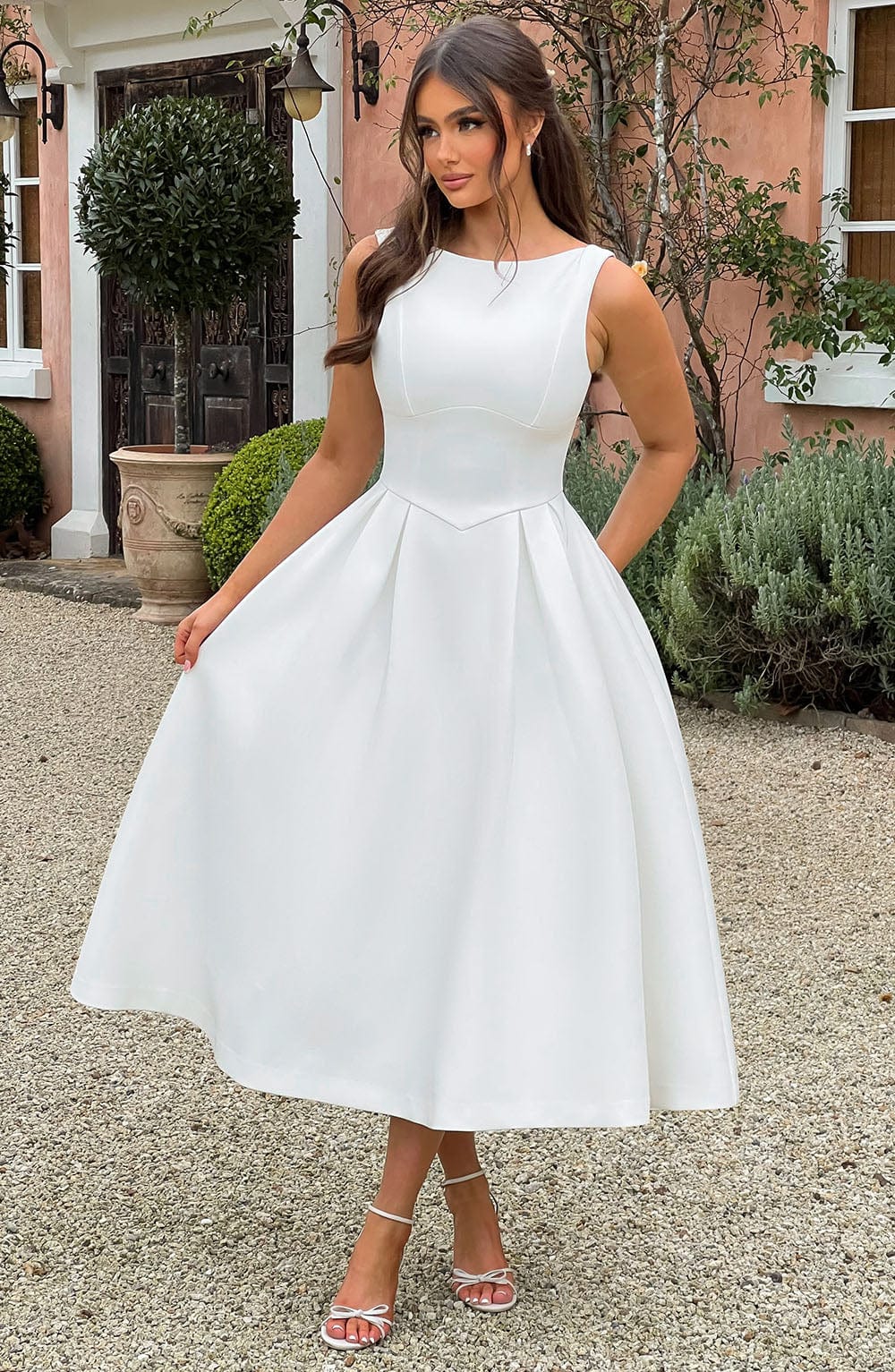 Alejandra Midi Dress-Ivory