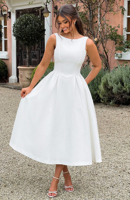 Alejandra Midi Dress-Ivory