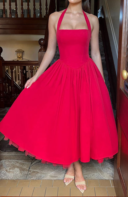 Paolina Midi Dress - Red