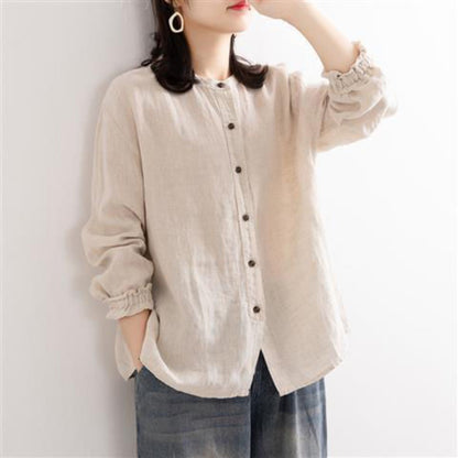 Long Sleeve Button Up Blouse for Women - Viola