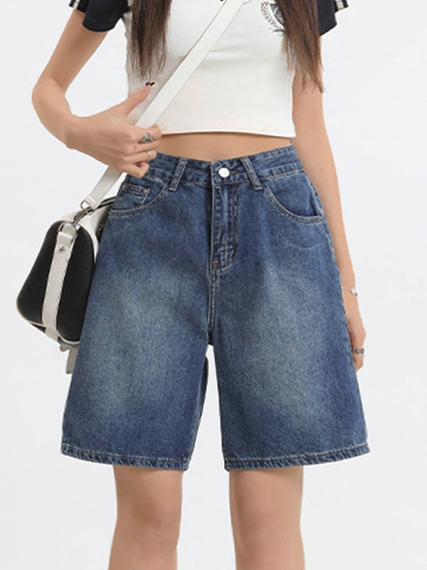 Blaue Vintage Denim Bermuda Shorts