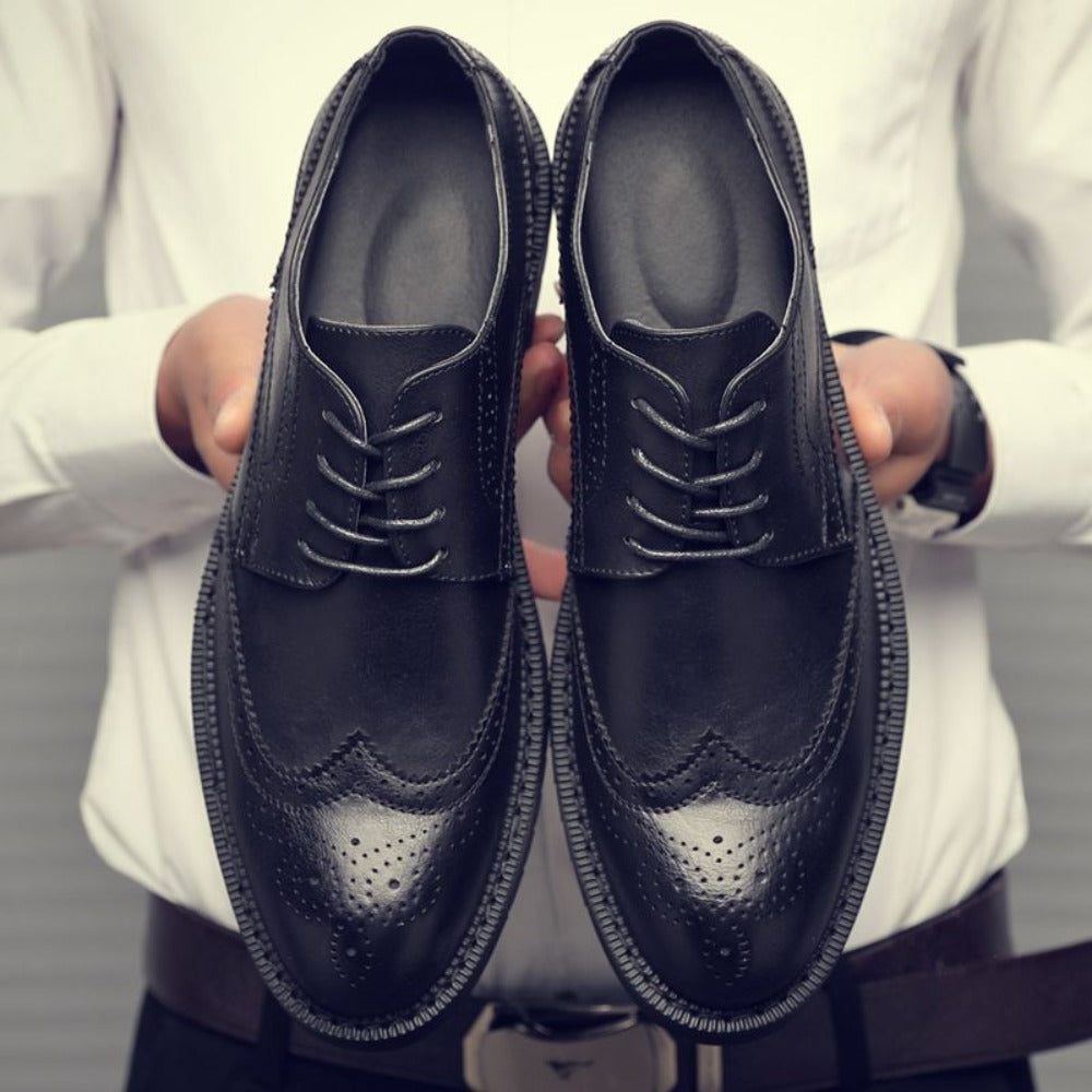 Leather Lace Up Oxford Dress Shoes for Men - Elide