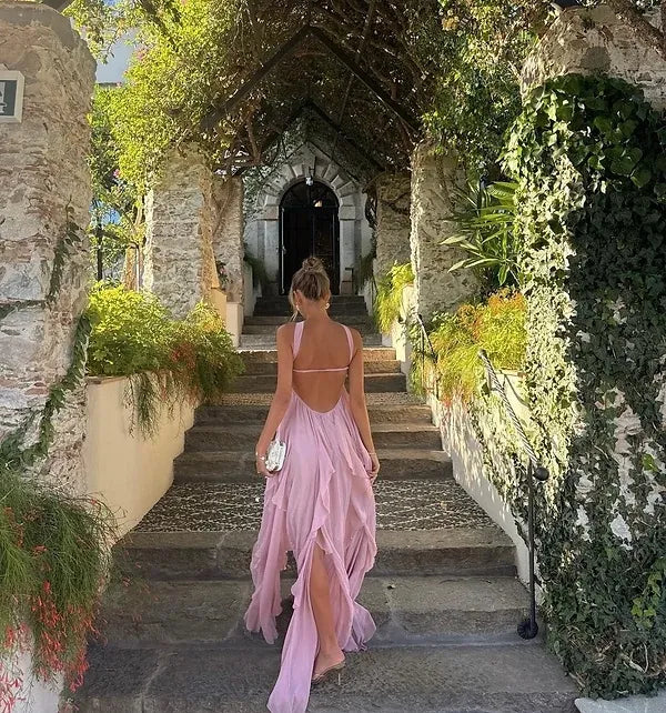 Strapless Maxi Dress with Ruffle Layers for Women - Larissa