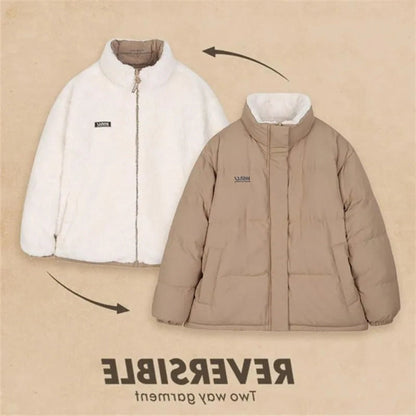 Reversible Puffer Jacket Two-Sided Coat for Women - Milena