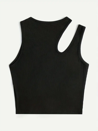 Basic Asymmetrical Crop Tank Top