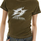 Grünes Y2K Sternen Print T Shirt mit Kurzen Ärmeln