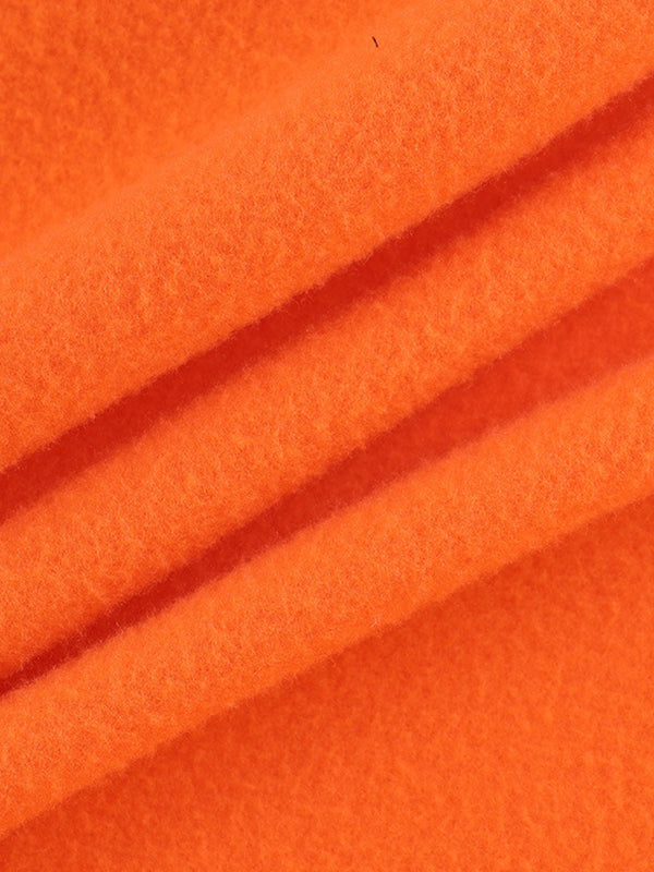 Chaqueta universitaria corta con cuello y color en contraste naranja