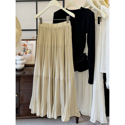 Pleated Maxi Skirt for Women - Carlotta