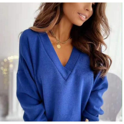 V-Neck Sweater with Button Sleeves for Women - Antonella