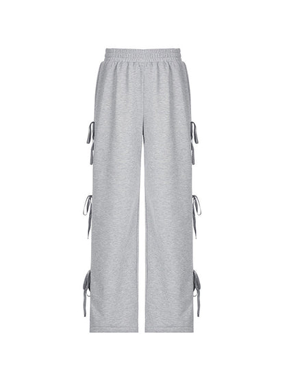 Grey Vintage Street Side Bow Tie Sweatpants