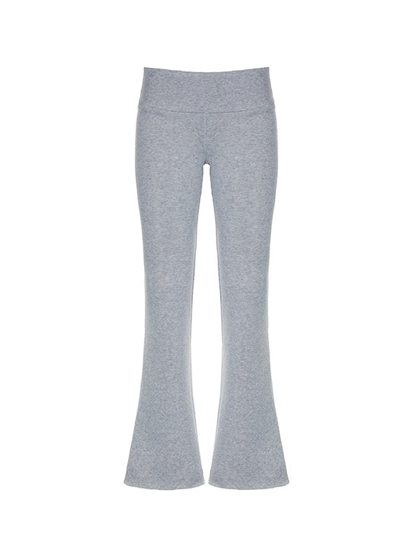 Grey Vintage Low Rise Flare Leg Pants