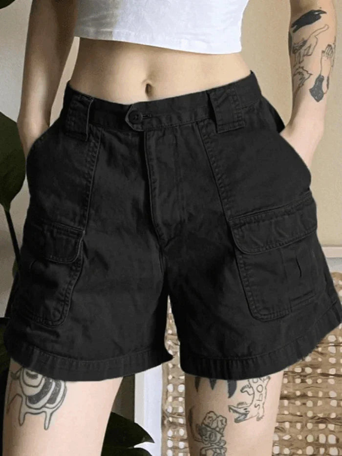 Schwarze Klassische Jeans Cargoshorts mit Geradem Bein