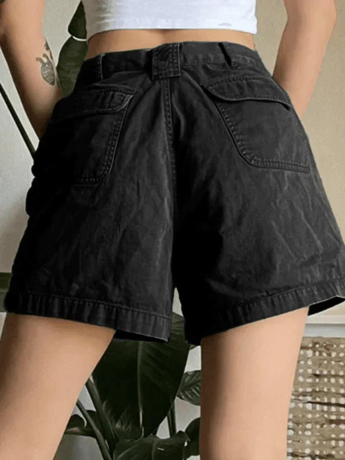 Schwarze Klassische Jeans Cargoshorts mit Geradem Bein