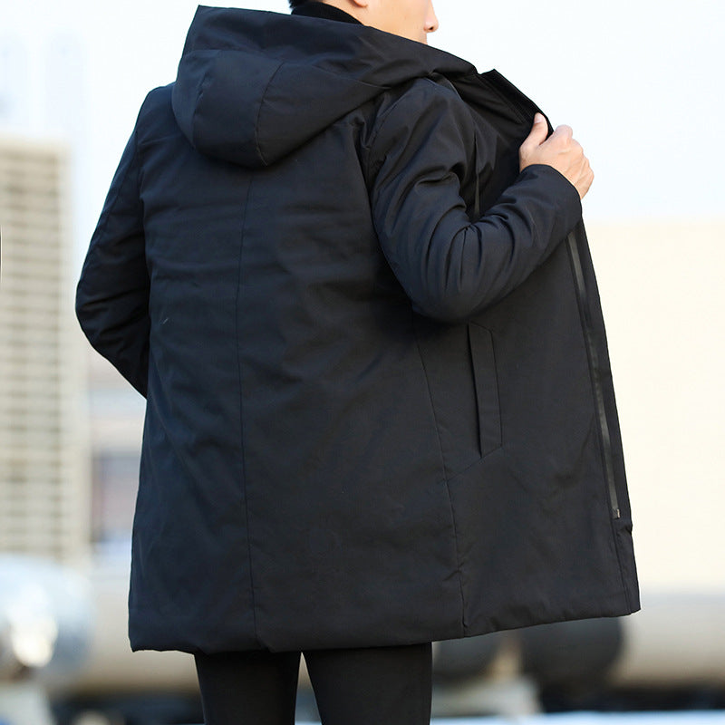 Men Mid-Length Coat | Hooded