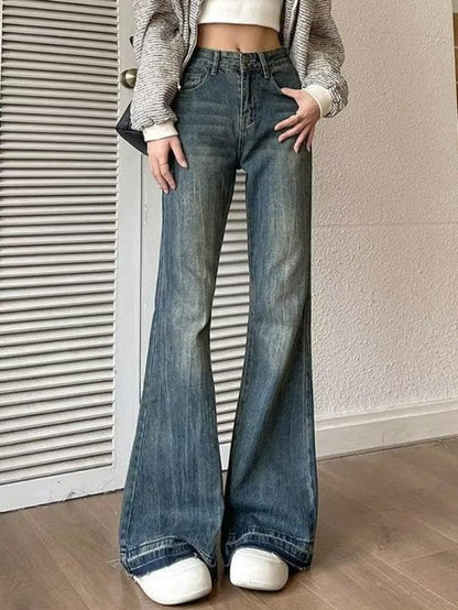 Blue Vintage High Rise Flare Jeans