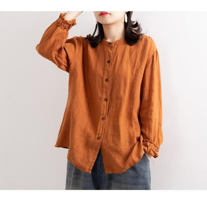 Long Sleeve Button Up Blouse for Women - Viola