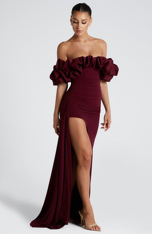 Noa Maxi Dress-Cherry Lacquer
