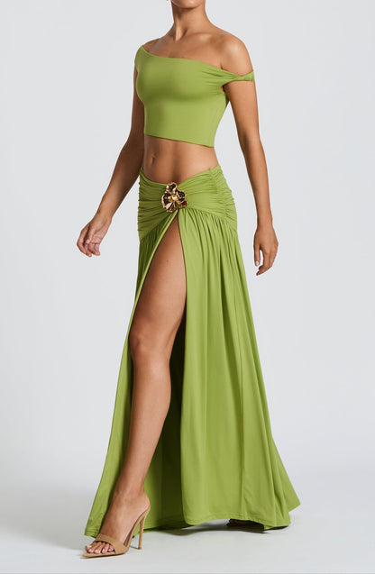 Brunetta Top & Skirt Set - Olive