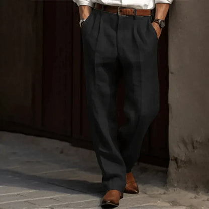 Men's Casual Linen Pants | Straight Leg
