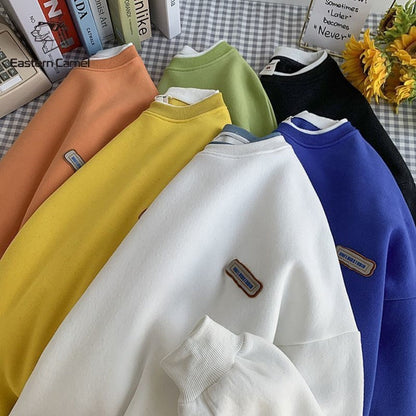 Crewneck Pullover Sweatshirt with Long Sleeves for Women - Derna