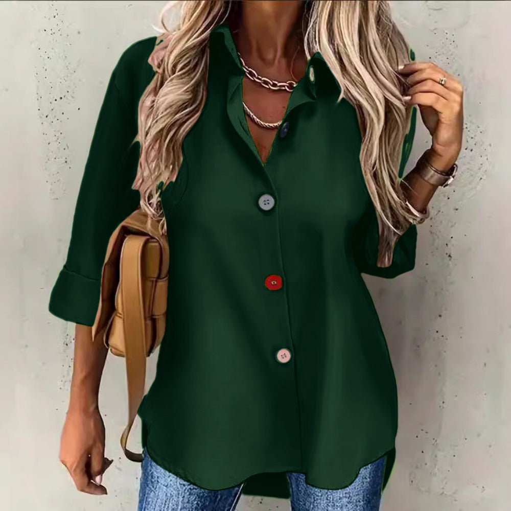 Button Down Long Sleeve Shirt for Women - Vanessa