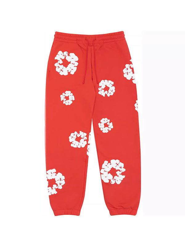 Pantalones deportivos con estampado floral multicolor de los años 2000