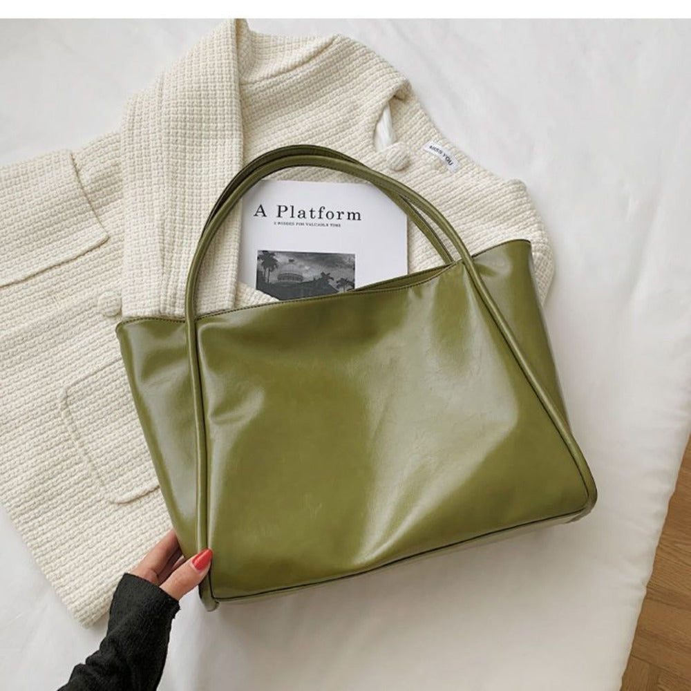 Large Faux Leather Shoulder Bag for Women - Raffaella